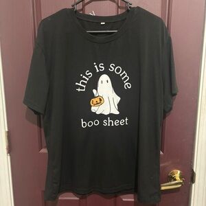 Black Halloween Ghost T-Shirt